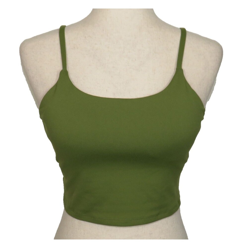 Halara Green Cropped Yoga Active Bra Tank Top Size Medium